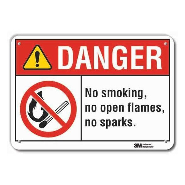 No Smoking Sign, 7" H, 10" W,  Vertical Rectangle, English, LCU4-0136-RA_10x7