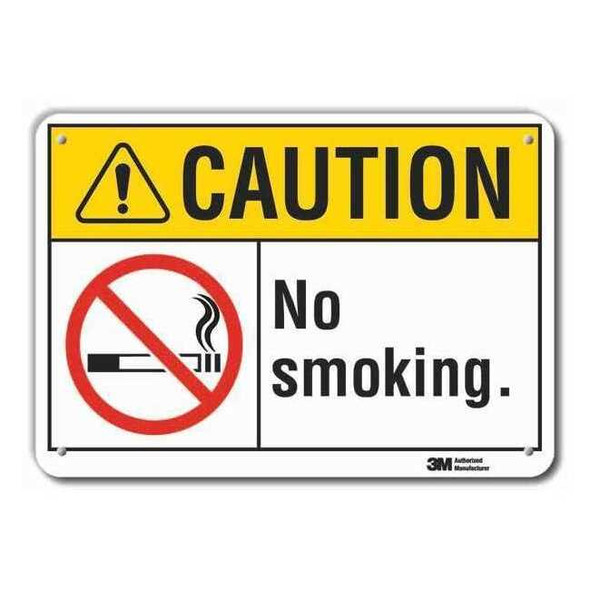 No Smoking Sign, 7" H, 10" W,  Vertical Rectangle, English, LCU3-0074-RA_10x7