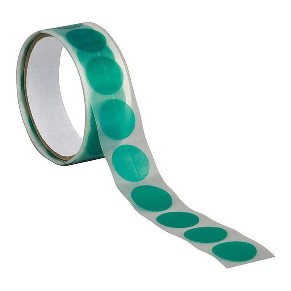 Film Tape, 1 in W x 1 in L, 3.3 mil Thick, Green, Silicone Adhesive, 100 PK