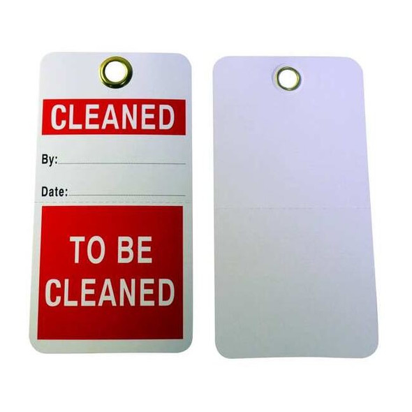 Tag, Cleaned, Cardstock, 3 in H x 5 3/4 in W, White, Rectangle, 25 PK