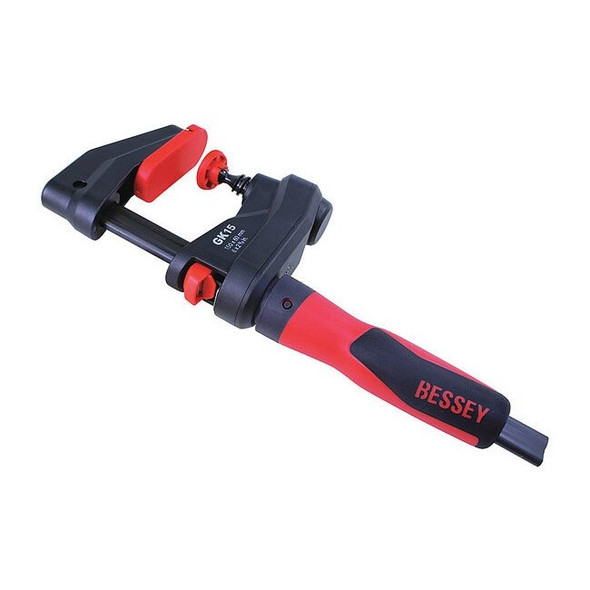 Bessey Bar Clamp, Plastic Handle and 2 3/8 in Throat Depth GK15