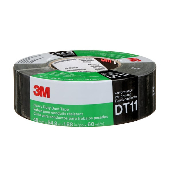 3m Duct Tape, Black, 60 yd L, 1-7/8 in W DT11