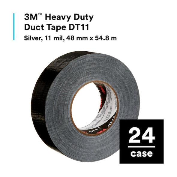 3m Duct Tape, Black, 60 yd L, 1-7-8 in W DT11