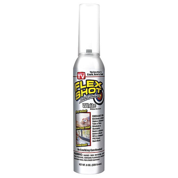Flex Seal Leak Sealer 8 oz, Aerosol, White, Liquid FSH8W