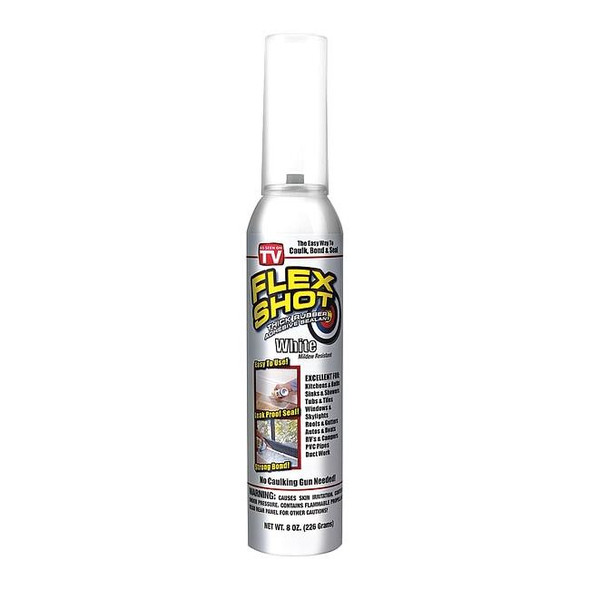 Flex Seal Leak Sealer 8 oz, Aerosol, White, Liquid FSH8W