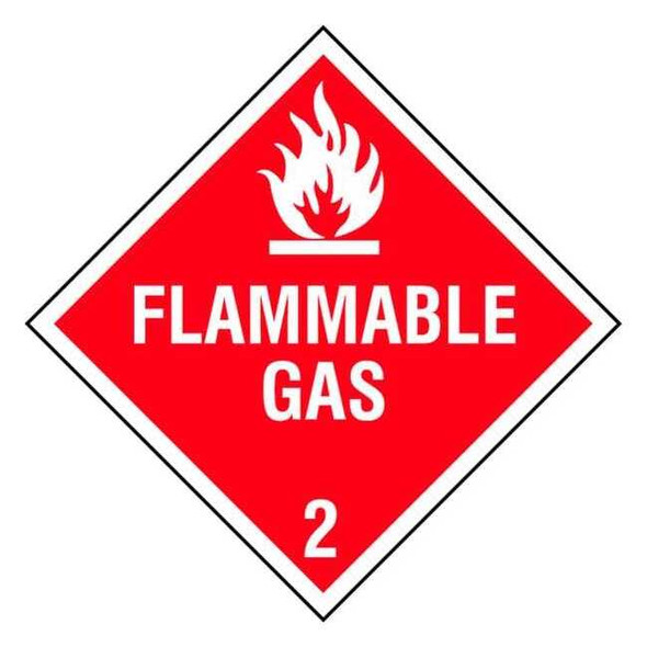 DOT Container Placard, Flammable Gas, Rigid Styrene, 10-4/5" W x 10-4/5" H