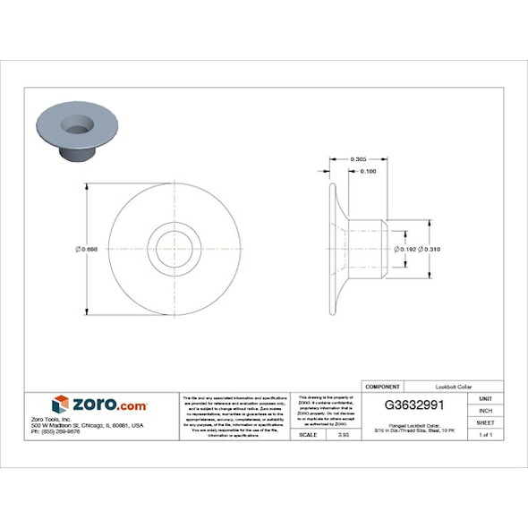 Magna-Grips Lock Bolt Collar,3/16" dia,Wide,PK10 MGCW-R6U-PKT