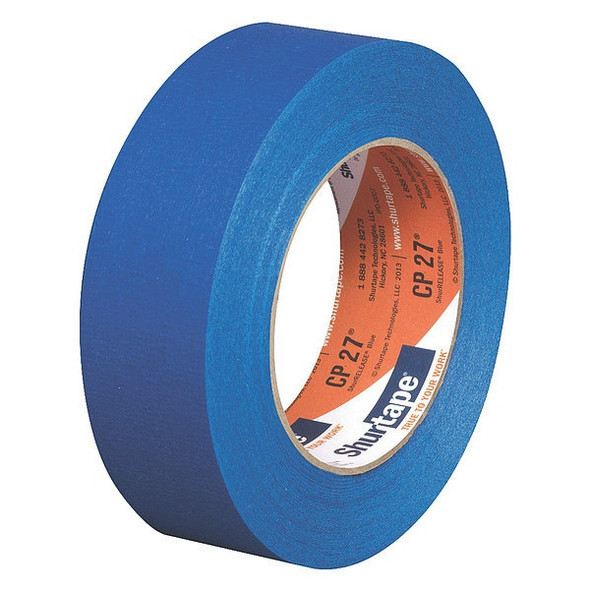 Shurtape Painter's Tape, 36 mm W x 55 m L, 5.3 mil Thick, Blue, Rubber Adhesive 202879