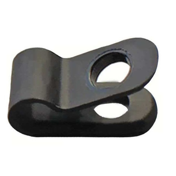 Cable Clamp, Nylon, 1/4 in Bundle Dia., Black, 25 PK