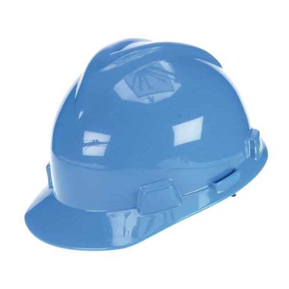 Hard Hat, V-Gard, Polyethylene, 4 Point Ratchet, Type 1, Class E, Blue
