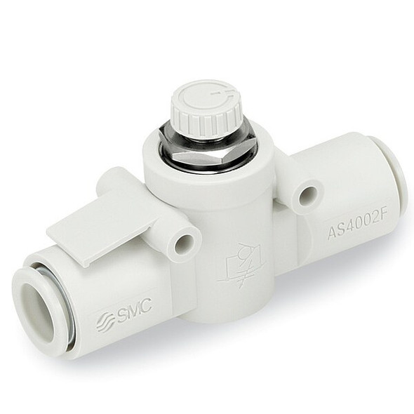 Smc Speed Control Valve,10mm Tube,1/2 In AS4002F-10