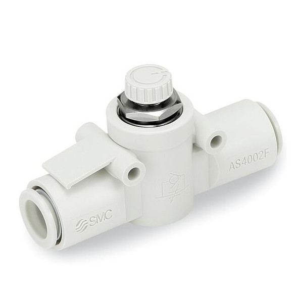 Smc Speed Ctrl Valve, 1/2 in, Meter In AS4002F-13