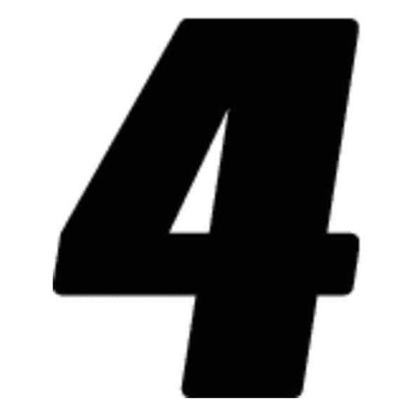 Hardline Products NumberLabel,Vinyl,4inH,2-3/4inW,PK3 DB43B-4