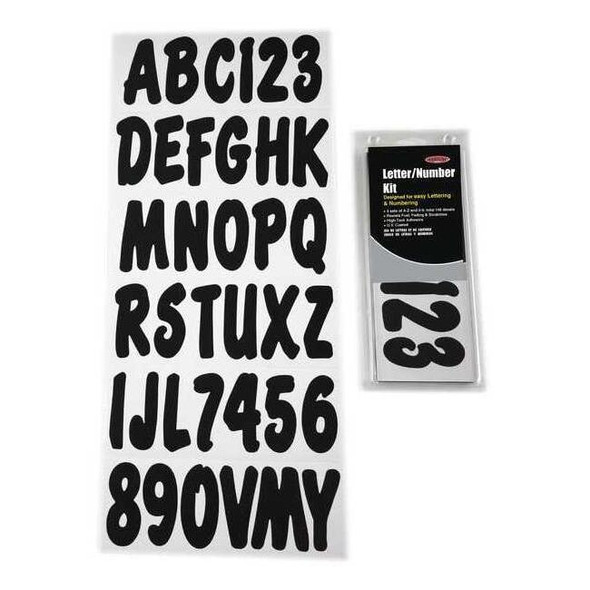 Hardline Products LetterandNumberLabelSet,3inH,1-1/2inW GBLK200EC