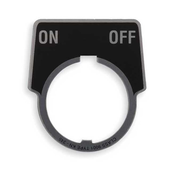 Schneider Electric LegendPlate,On-Off,Silver/Blk,Half-Round 9001KN345