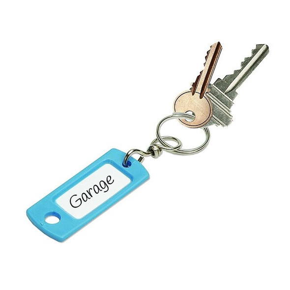 Lucky Line Key Tag, Blue, Plastic, Clear Plastic Insert, - 50 PK 16830