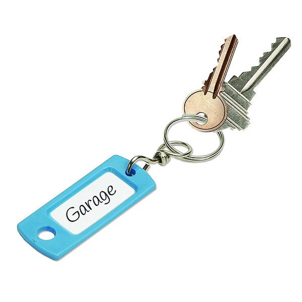Lucky Line Key Tag,Rectangle,Blue,PK50 16830
