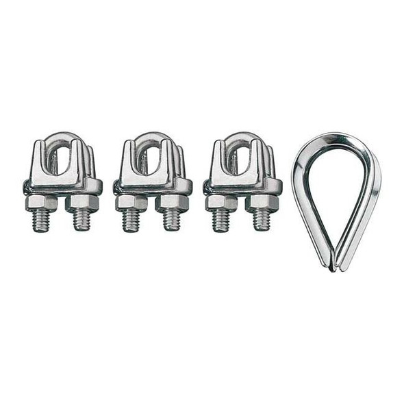 Ronstan Wire Rope Clip and Thimble Kit,5/16 In ID003404-08