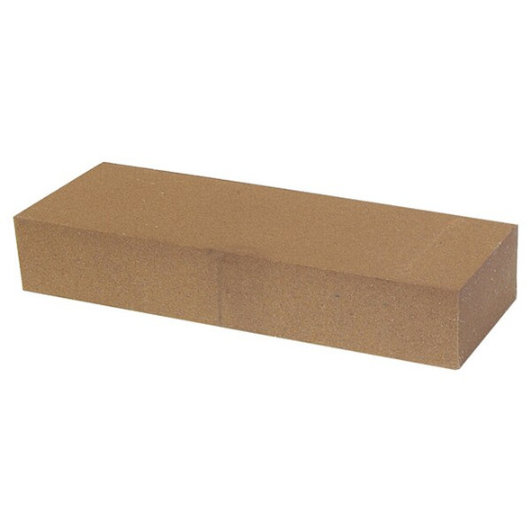 Single Grit Benchstone, 4 in W, 1 in L, 1/2 in H, Aluminum Oxide, Brown, Orange