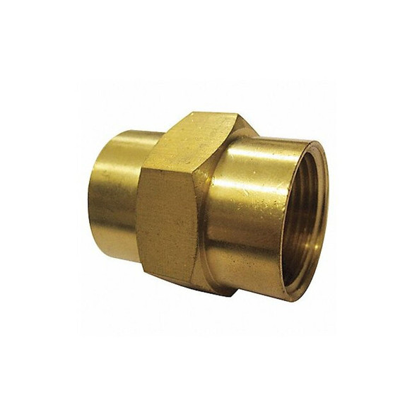 Coupling Brass Coupling, 3/4 in Female NPT X 3/4 in Female NPT, 5 PK