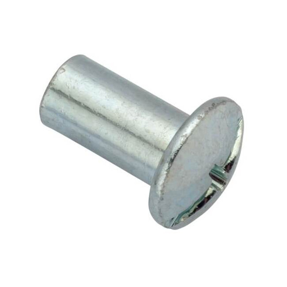 Barrel Bolt, #10-24, 1/2 in Brl Lg, 1/4 in Brl Dia, Steel Zinc-Plated, 50 PK