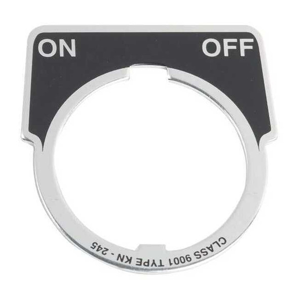 Schneider Electric LegendPlate,On-Off,Silver/Blk,Half-Round 9001KN245