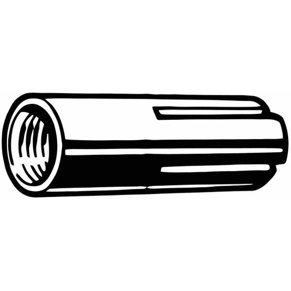 Flush Embedment Anchor, 7/8" Dia, 2-1/2" L, Carbon Steel Zinc Plated, 10 PK