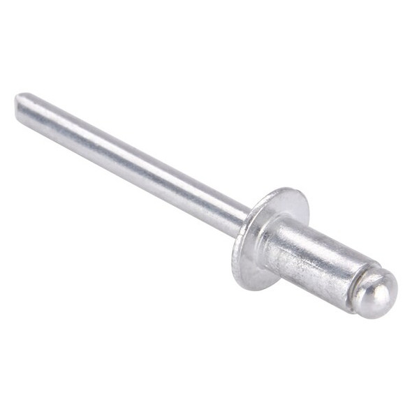 Blind Rivet, Dome Head, 3/16 in Dia., 25/64 in L, Aluminum Body, 250 PK