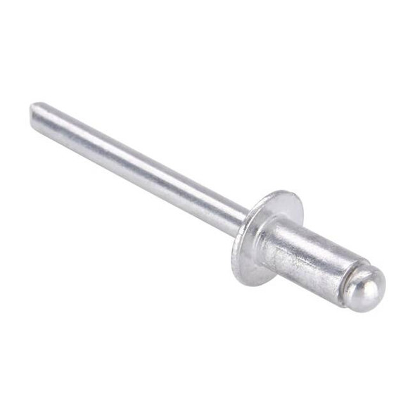 Blind Rivet, Dome Head, 3/16 in Dia., 25/64 in L, Aluminum Body, 250 PK