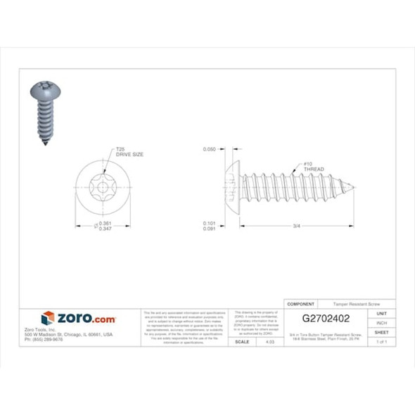 Tamper-Pruf Screws 91400