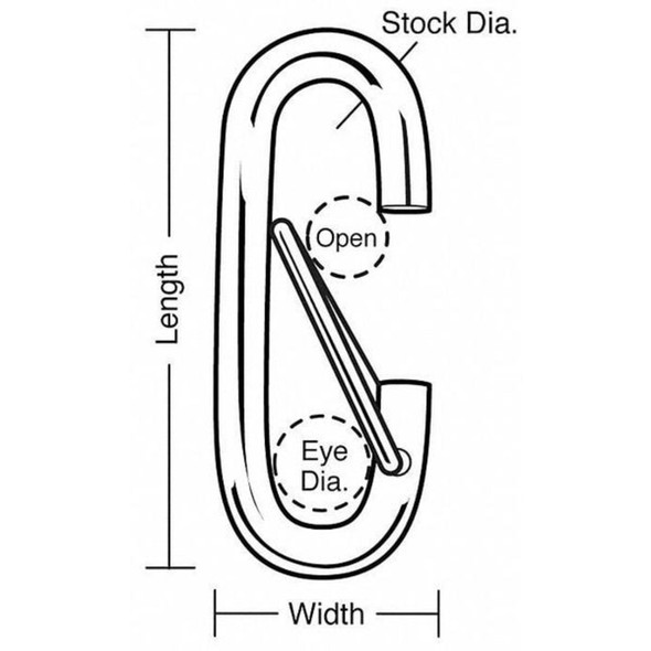 Lucky Line Breech Snap,Steel,7-16 in Eye Dia,PK10 4FCG2