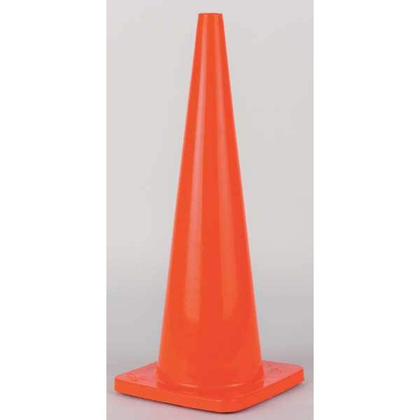 Manufacturer Varies Traffic Cone, PVC, Non-Reflective, 36 in Height, 10 lb, Orange 6FGZ9