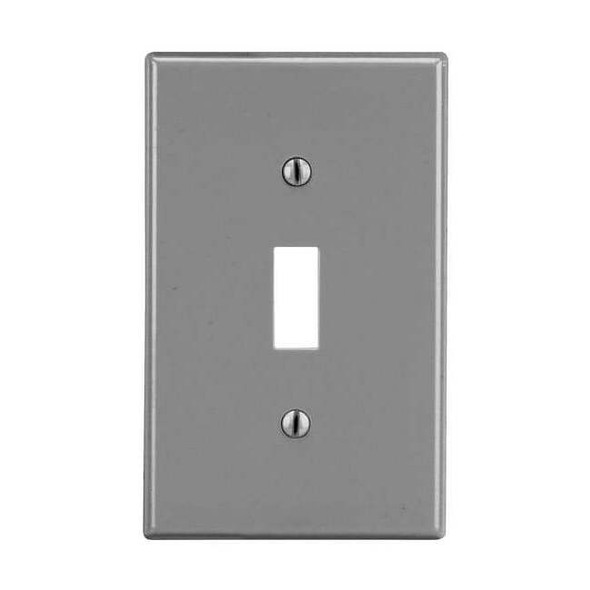 Toggle Switch Wall Plate, Number of Gangs: 1 Plastic, Satin Finish, Graphite
