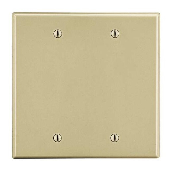 Blank Box Mount Wall Plate, Number of Gangs: 2 Plastic, Satin Finish, Ivory