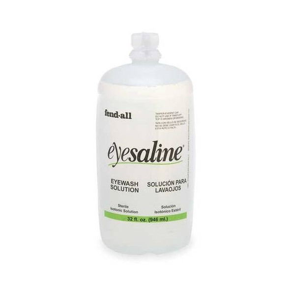 Eyesaline Single Use Eyewash Bottle, One 32 oz Bottle, 3 Year Shelf Life