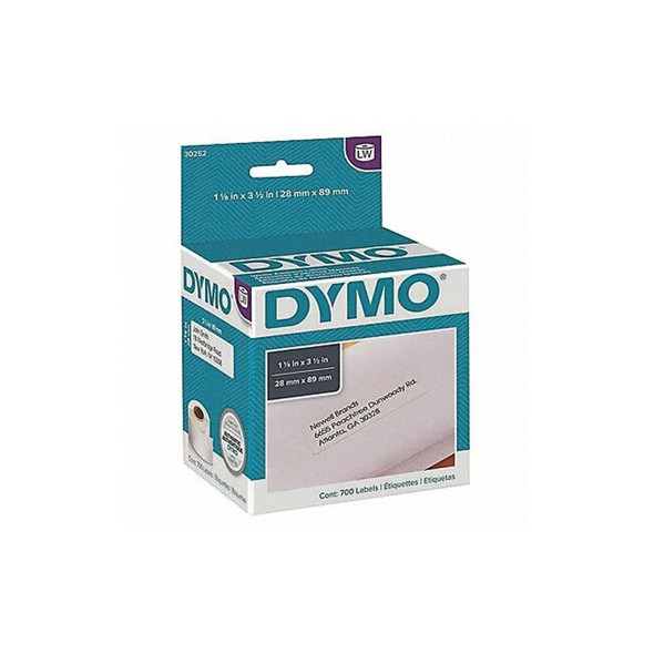 Printer Label, 1 1/8 in Label W, 3 1/2 in Label H, 350 Labels per Roll, White