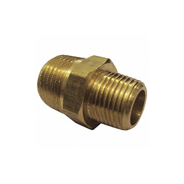 Manufacturer Varies Hex Reducing Nipple, Brass, 3/8 x 1/8 in 6AZF0
