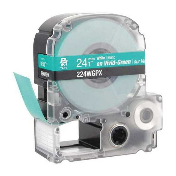 Epson Label Cartridge, White on Green, Labels/Roll: Continuous 224WGPX