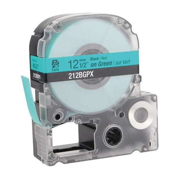 Epson Label Cartridge, Black on Green, Labels/Roll: Continuous 212BGPX