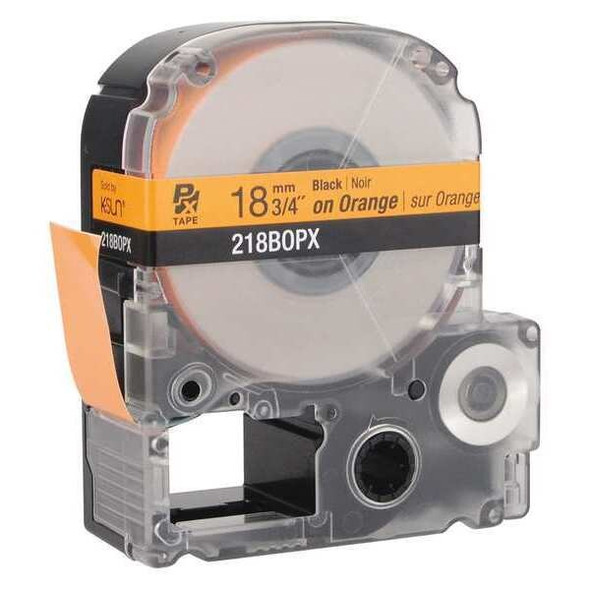 Epson Label Cartridge, Black on Orange, Labels/Roll: Continuous 218BOPX
