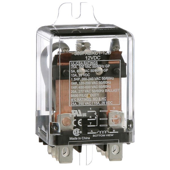 Flange Mount, Enclosed Power Relay, Octal, 25 A, 8, Quick Connect