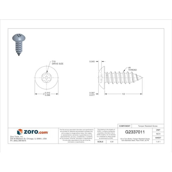 Tamper-Pruf Screws 91340