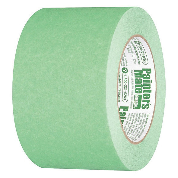 Shurtape Painter's Tape, 72 mm W x 55 m L, 5.4 mil Thick, Green, Rubber Adhesive 103364