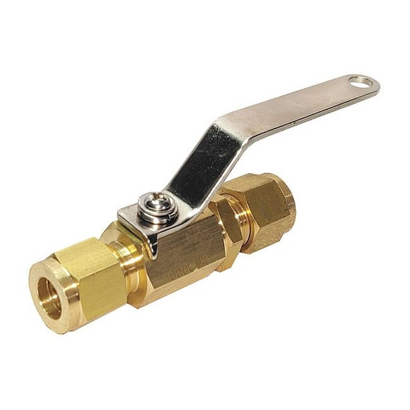 Manufacturer Varies 1/4" Compr Brass Mini Ball Valve Inline G-BVLM-25Y