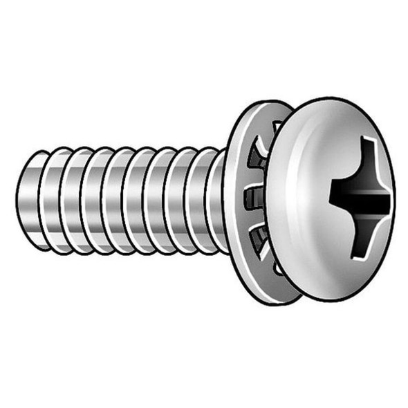M3-0.50 x 3.85 mm Phillips Pan Machine Screw, Plain 18-8 Stainless Steel, 25 PK  MPPJAX03006-025P1