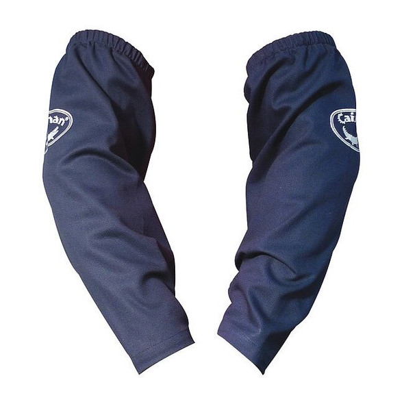 Caiman Flame-Resistant Sleeve, Cotton, 18 in Length, Blue, Elastic Cuff 3004-1