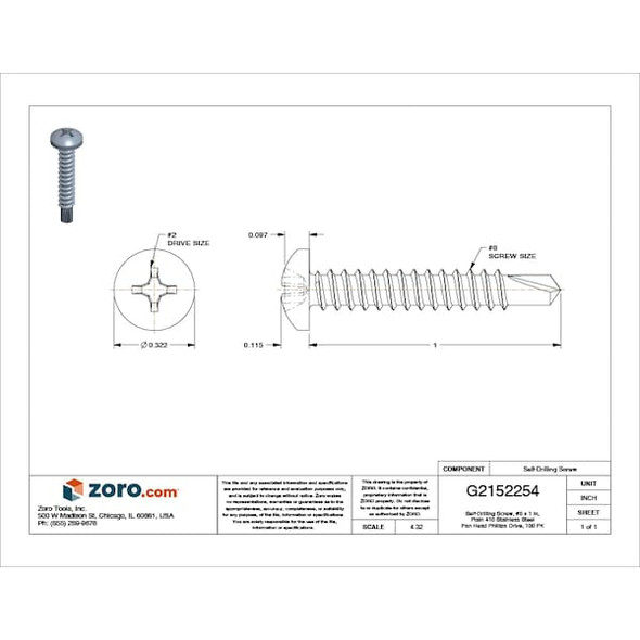 Manufacturer Varies SDRL PAN PH SS410,#8-18,1 L,PK100 U31870.016.0100 Manufacturer Varies SDRL PAN PH SS410,#8-18,1 L,PK100 U31870.016.0100