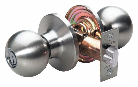 Master Lock Knob Lockset,Ball Style,Satin Nickel  BA0115KA