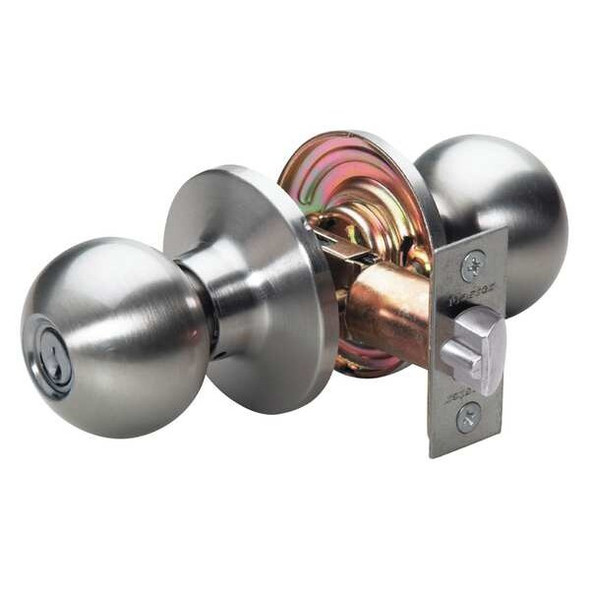 Master Lock Knob Lockset,Ball Style,Satin Nickel BA0115KA