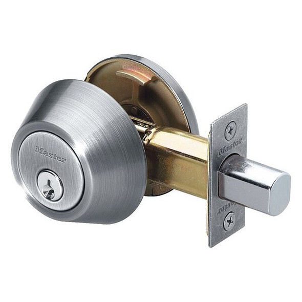 Master Lock Deadbolt,Satin Nickel,Single Cylinder DS0615KA